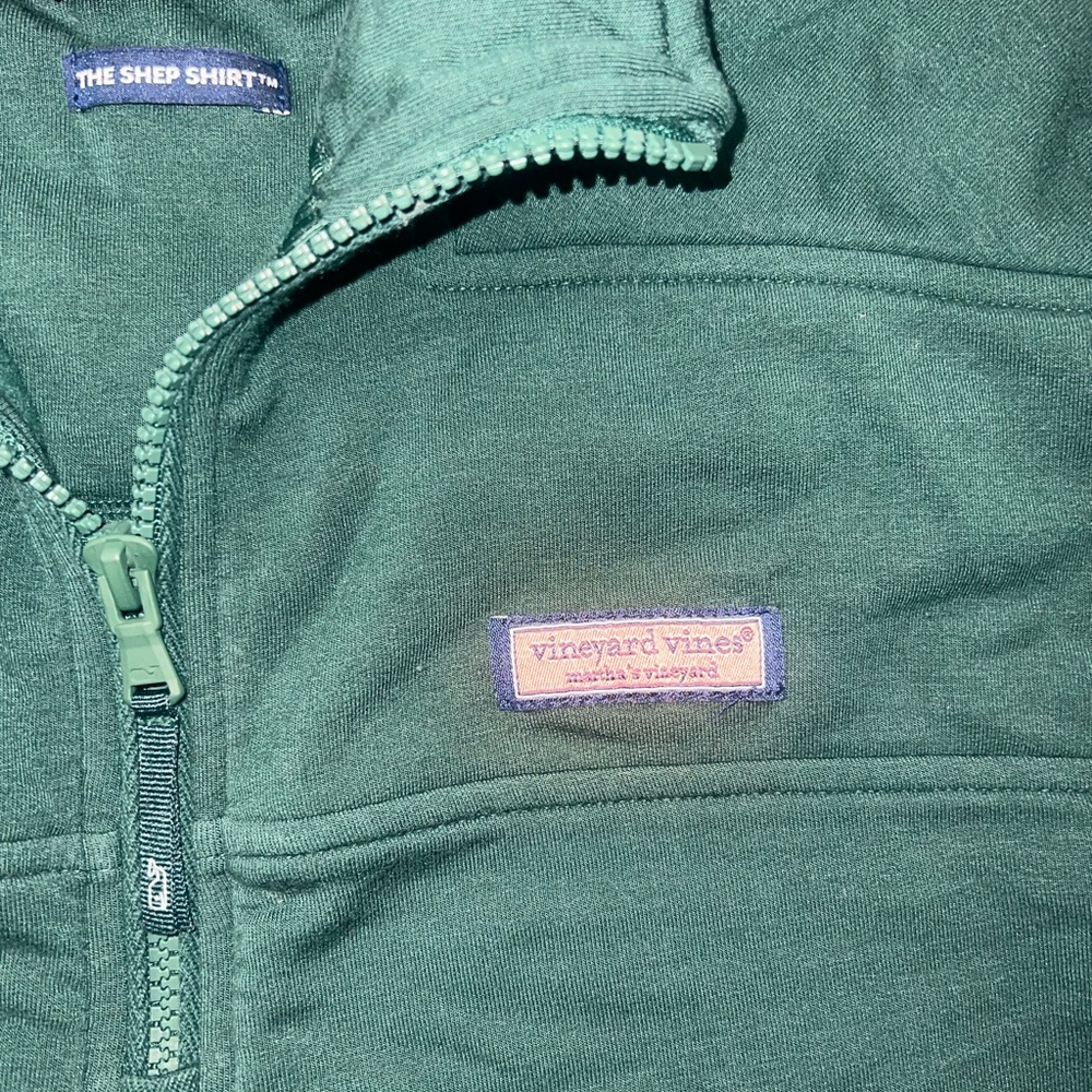 Vineyard Vines Forest Green Quarter-Zip Pullover - Picture 3 of 5